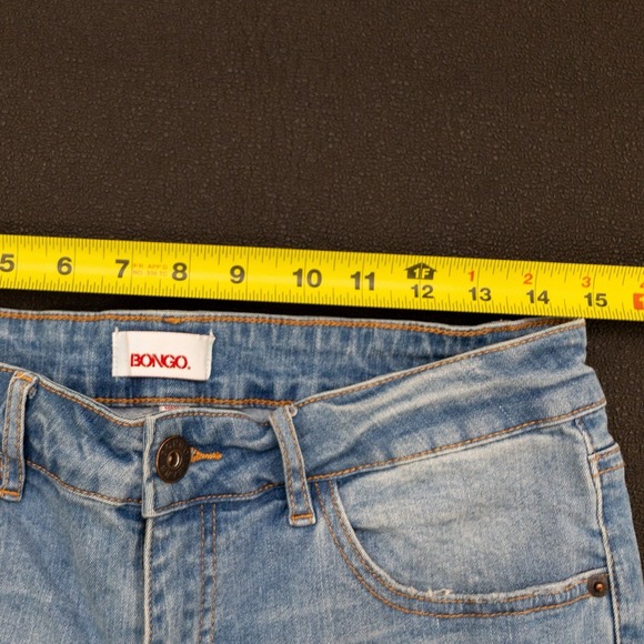 Bongo Womens Size 12 Blue Skinny Leg Patch Light Wash Cotton Blend Stretch Jeans - Picture 8 of 11